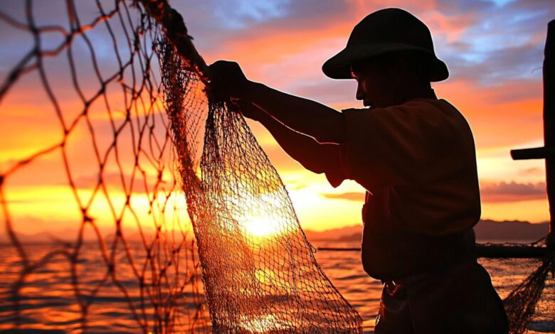 Vecteezy a man holding a net in the water at sunset 68386237 scaled.jpg