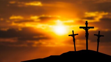 Vecteezy the crucifixion of jesus christ in twilight sky 3d rendering 34466892 2 scaled.jpg