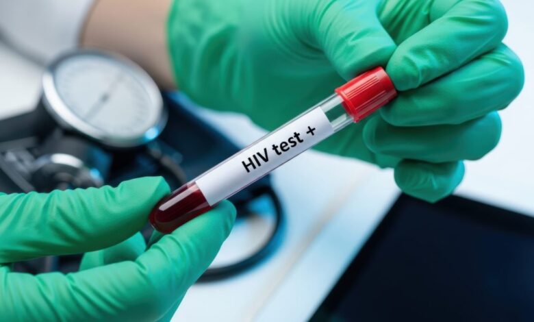 Vecteezy gloved hands holding a test tube with a positive hiv blood 6724302 scaled.jpeg